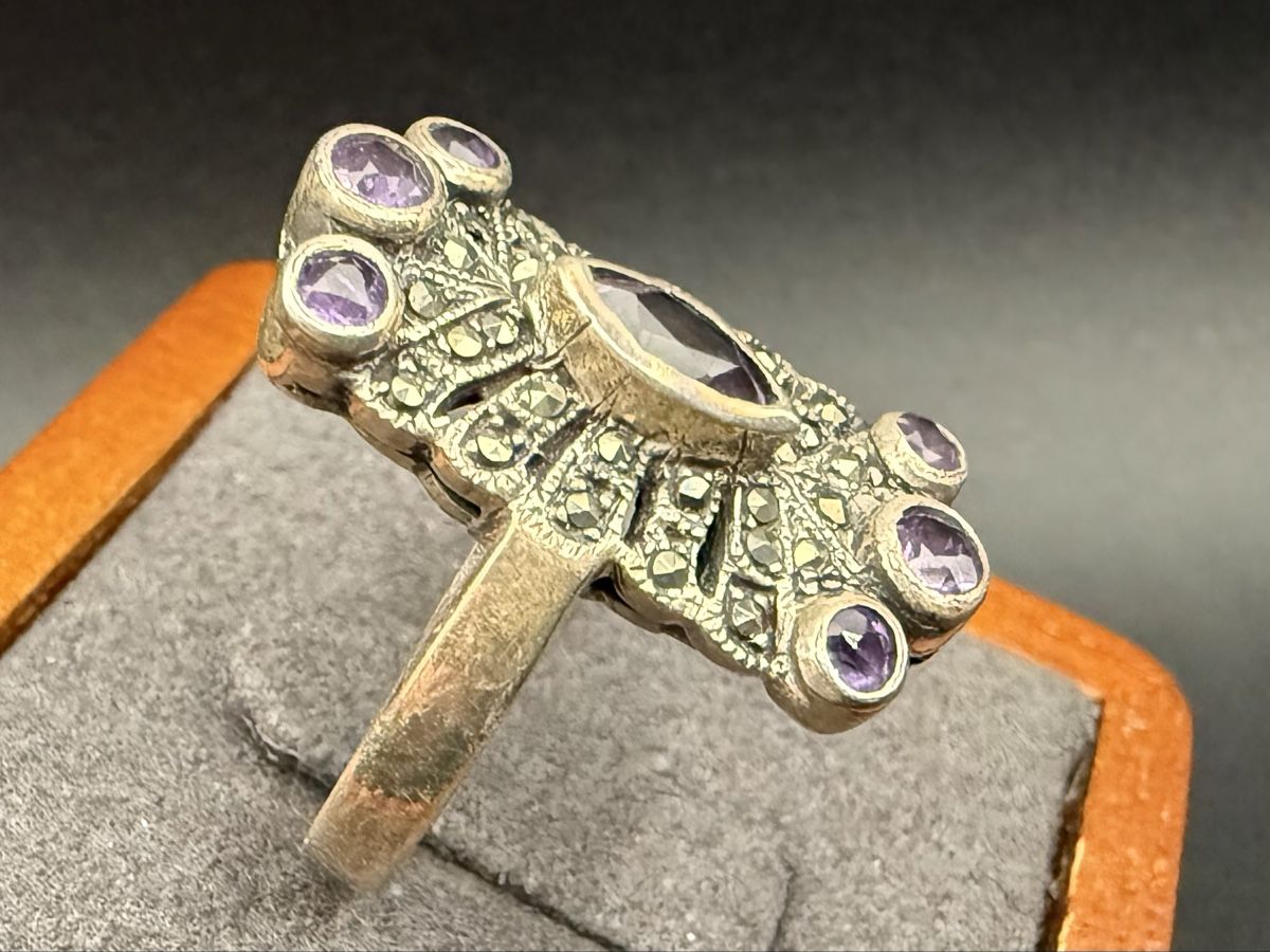 Ringe: Vintage 925er Silberring mit Amethysten - Größe 54-55 – Gebraucht aus Lamone von LaCantinaMagica