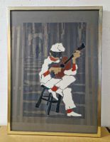 Bild Clown mit Gitarre in Rahmen Gr. 33 x 60 cm