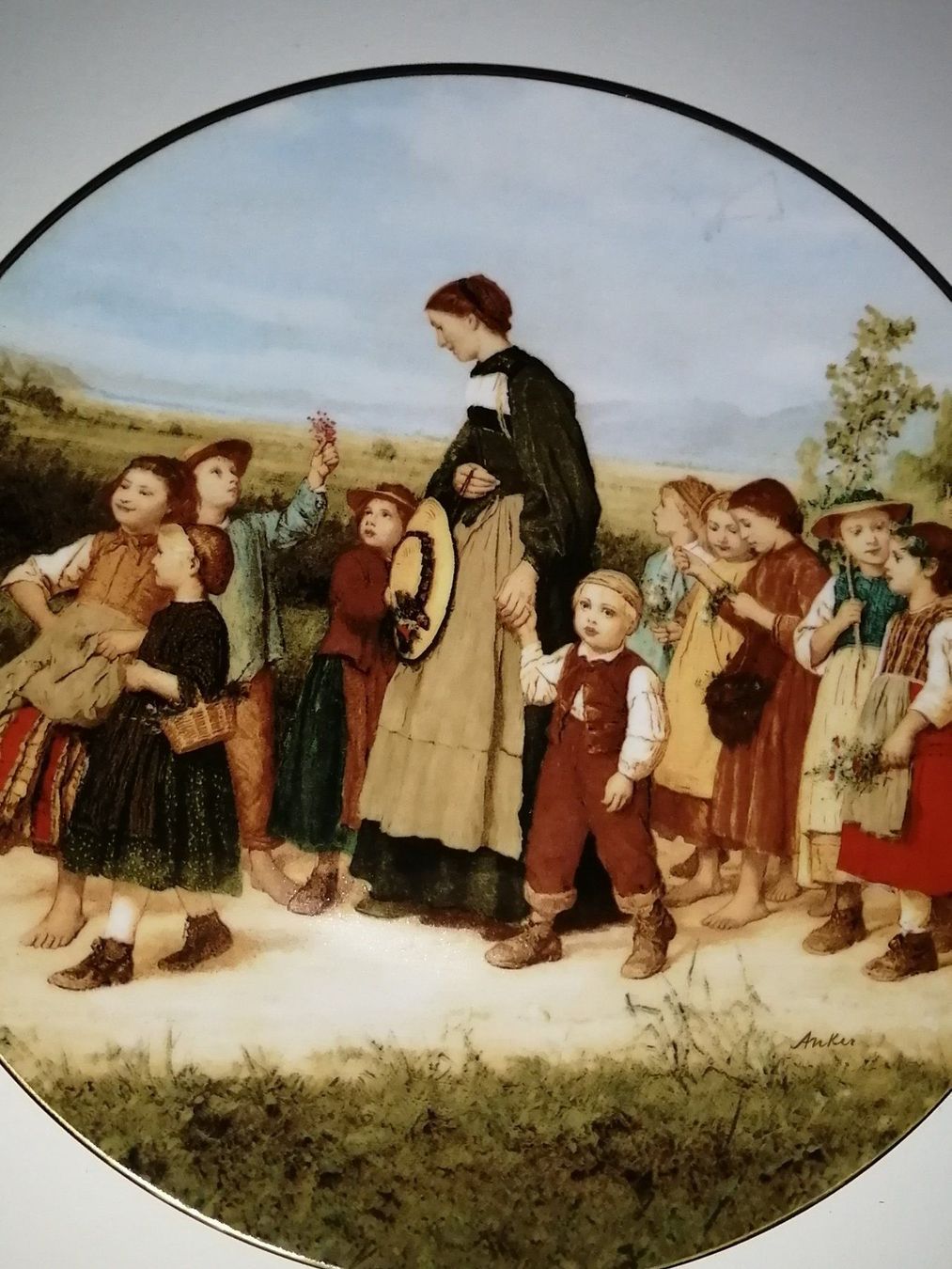 Assiettes: Teller Albert Anker Spaziergang – D'occasion à Nunningen par silvermoon68