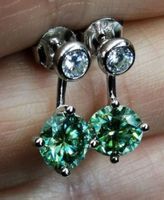Boucles d'oreille argent avec moissanites 2 ct certifié GRA
