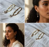 Boucles d'oreilles dorées avec perle - Élégantes et chics