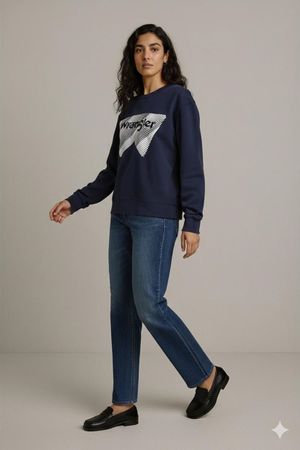 Wrangler Marineblau Rundhals-Sweatshirt - Größe M