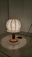Lampe Stoffschirm beige mit Blumenmuster
