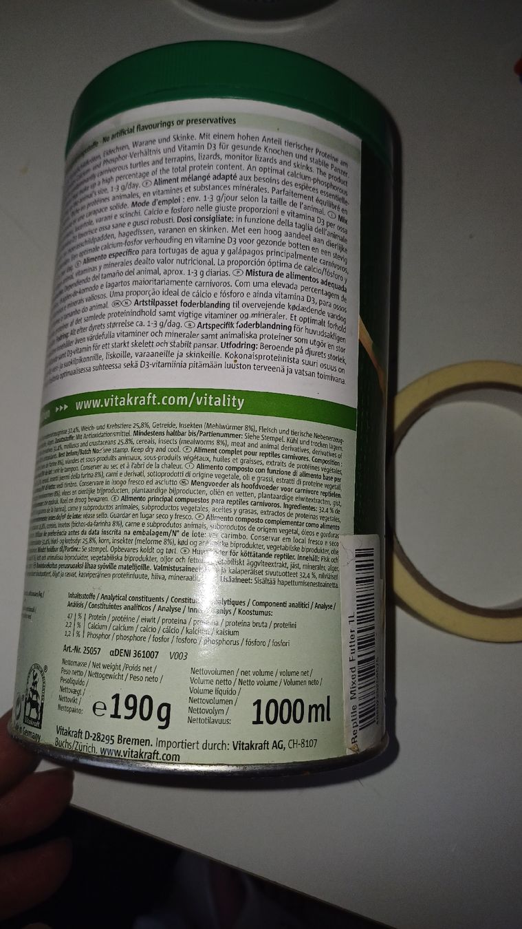 Futter: Vitakraft Reptile Mixed Carnivor 1000ml  – Gebraucht aus St. Gallen von gab_8nvv 1