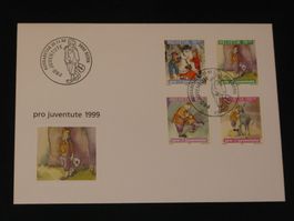Pro Juventute FDC 1999 Nr. 352 - 355 Weihnachtsmarke - Kinde