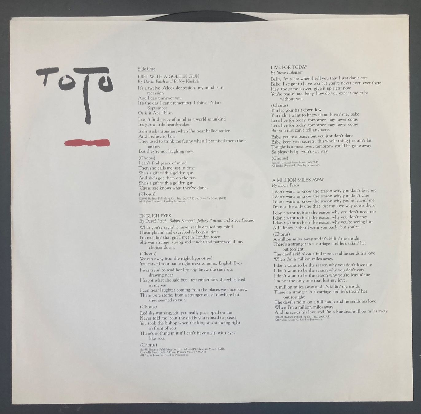 Vinyles: TOTO - TURN BACK – D'occasion à Poliez-Pittet par Newtown-Records 2