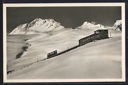 AK St. Moritz, Corvigliabahn im Schnee