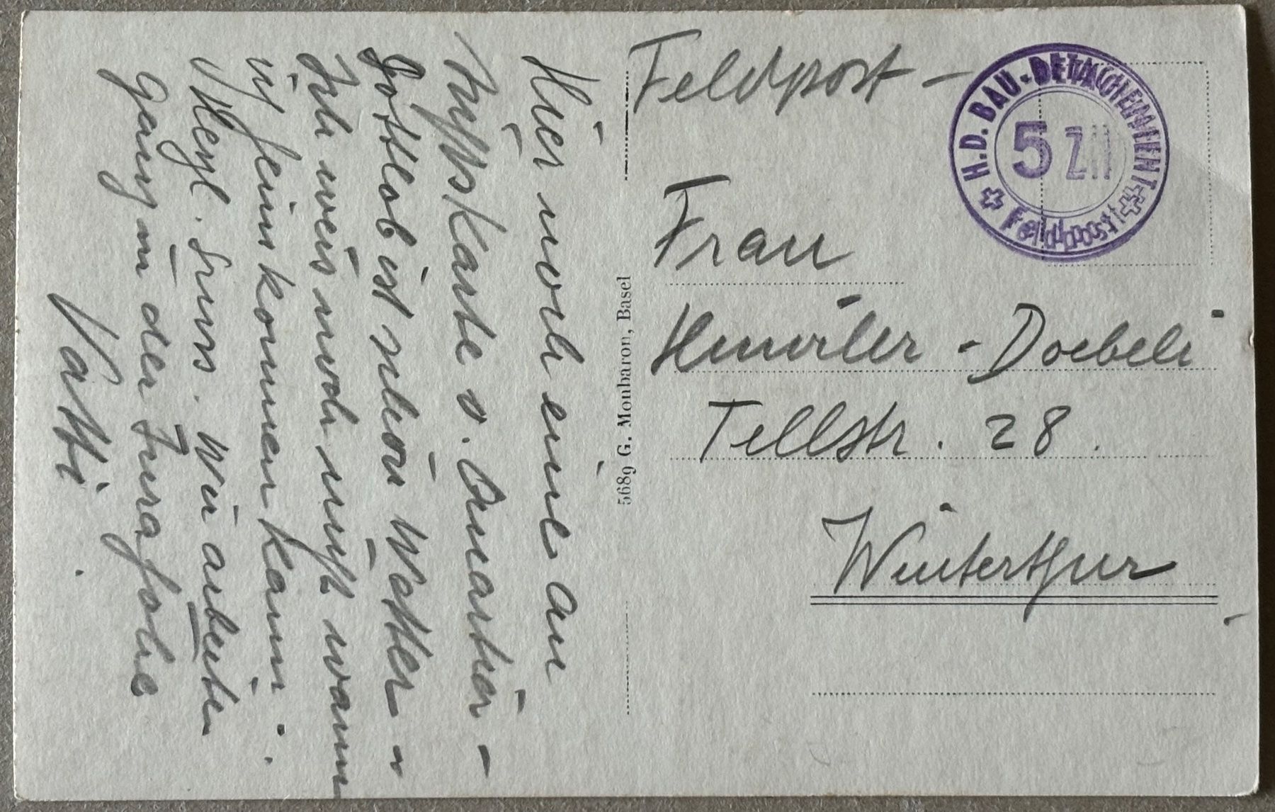 Cartoline postali: Nenzlingen, Wirtschaft, Feldpost – Usato da Frauenfeld venduto da Merk52 1