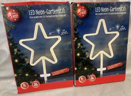 2x LED Leuchtsterne für innen & aussen Timmer/Batterie