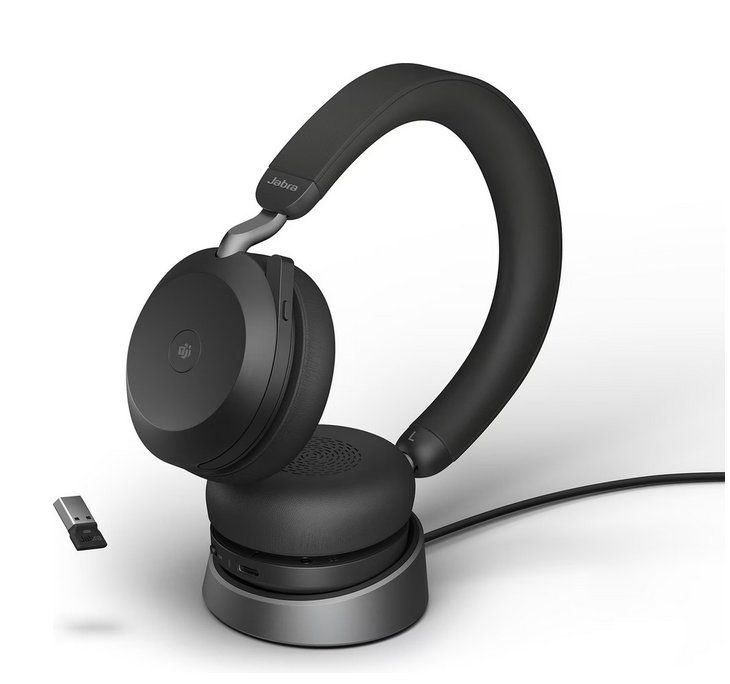 Jabra Kopfhörer: Jabra Evolve2 75 MS Stereo + Ladestation – Neu und originalverpackt aus Killwangen von na8956
