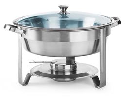 Chafing Dish, Rund, mit Glasdeckel