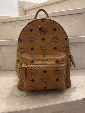 MCM Rucksack Cognac Nieten Leder Damen Rucksack Mini