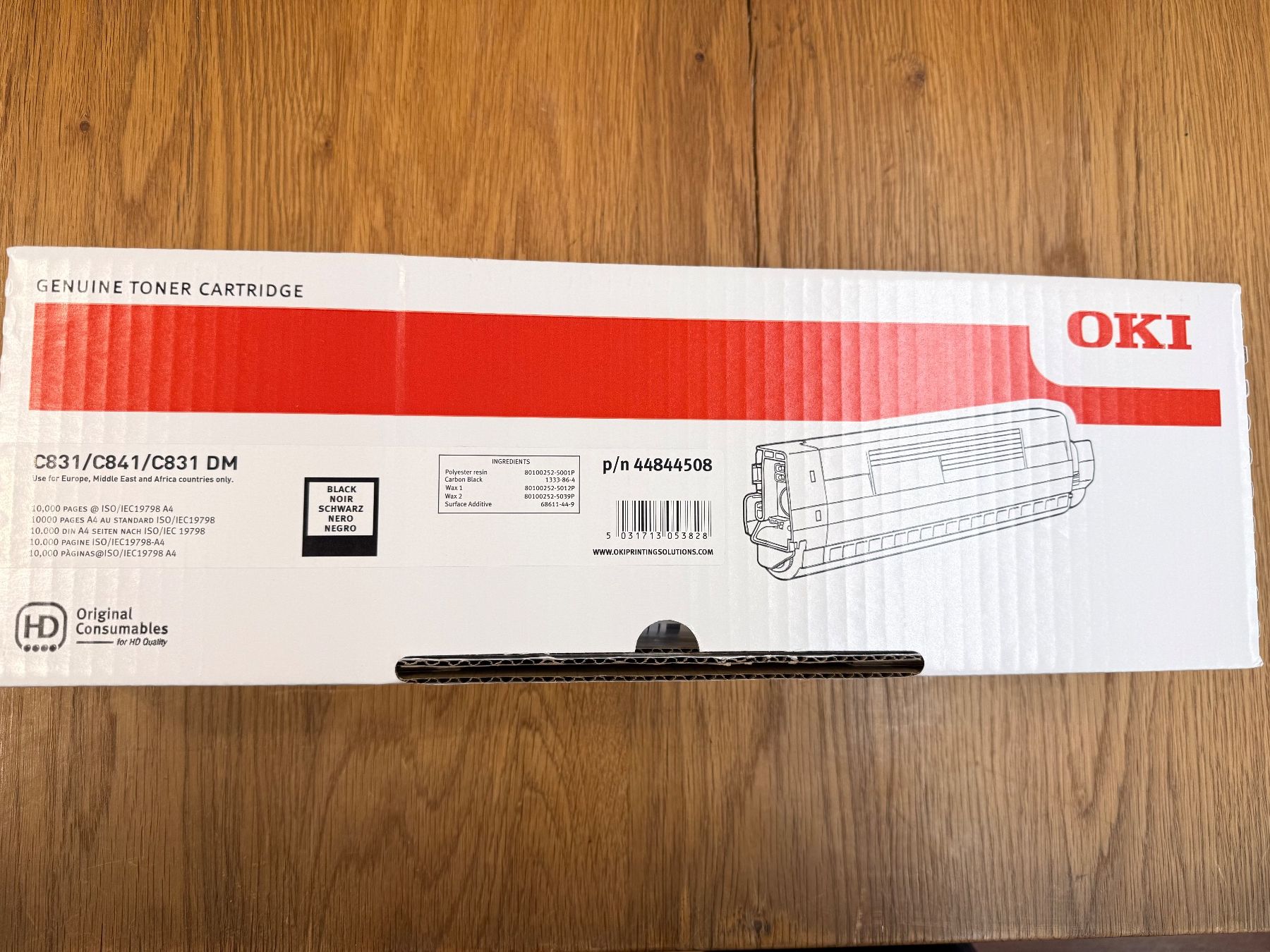 Oki Druckerpatronen & Toner: Oki Toner Schwarz p/n 44844508 C831/C841 – Neu und originalverpackt aus Wil SG von gianon