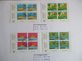 Viererblock mit Ort Ersttagsstempel 6374 Buochs + Dallenwil