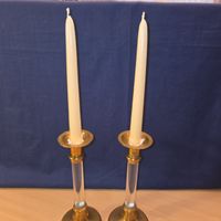 Kerzenständer Messing Kristall 2er Set ca 24cm hoch 🕯