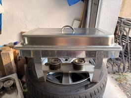 3x Chafing Dish Edelstahl Buffet Warmhaltebehälter