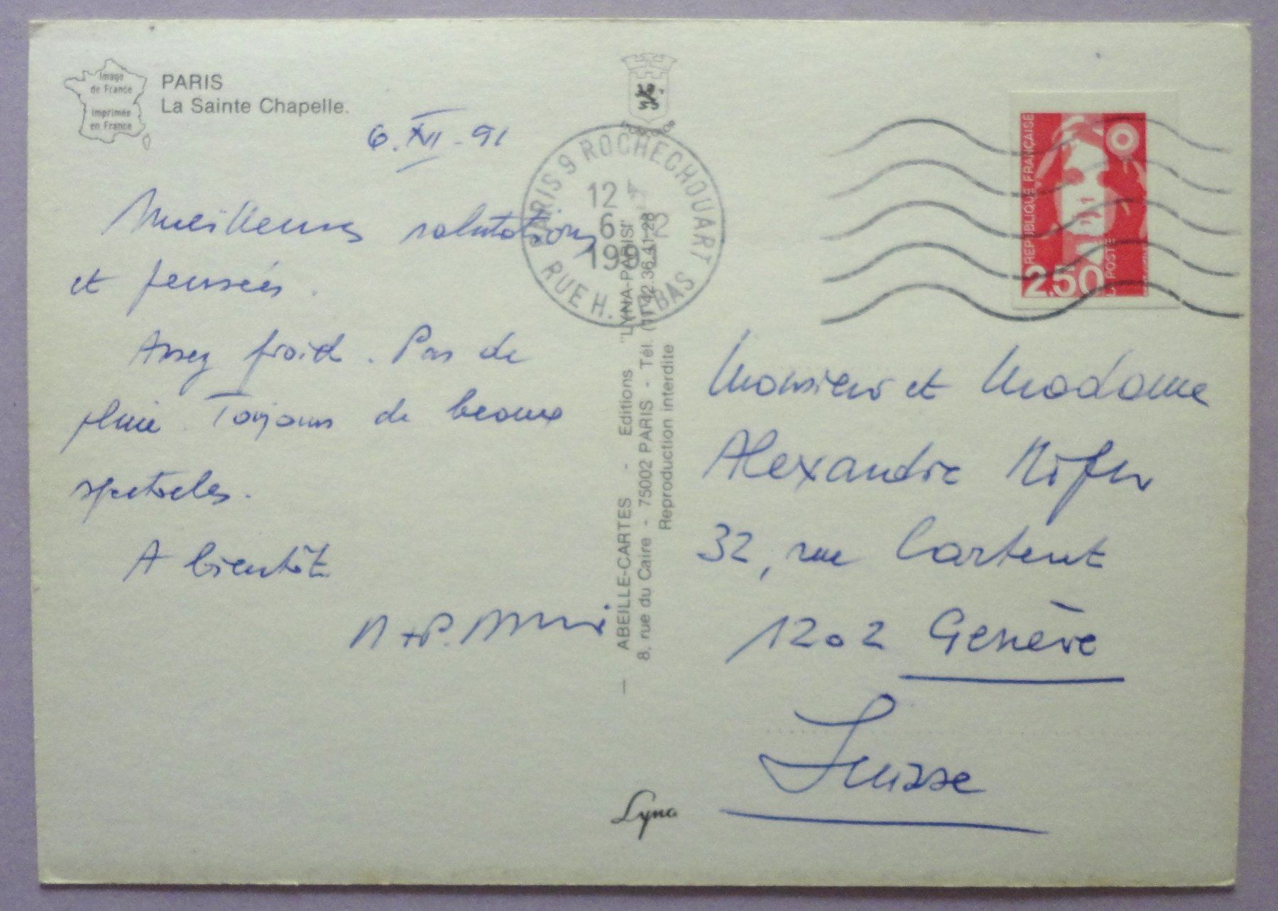 Cartoline postali: Paris - La Sainte Chapelle – Usato da Fétigny venduto da Billy2miny 1