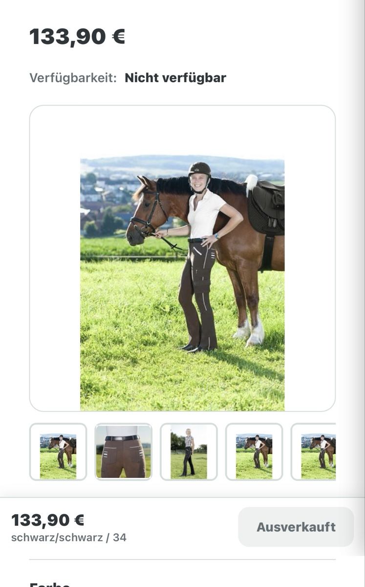 Pantaloni: Neue Wanderreithose Gr 34 schwarz – Nuovo (secondo la descrizione) da Bad Zurzach venduto da Radesi 5
