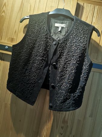 Elegante Il Padrino Samt Weste, Gr. 36, Schwarz