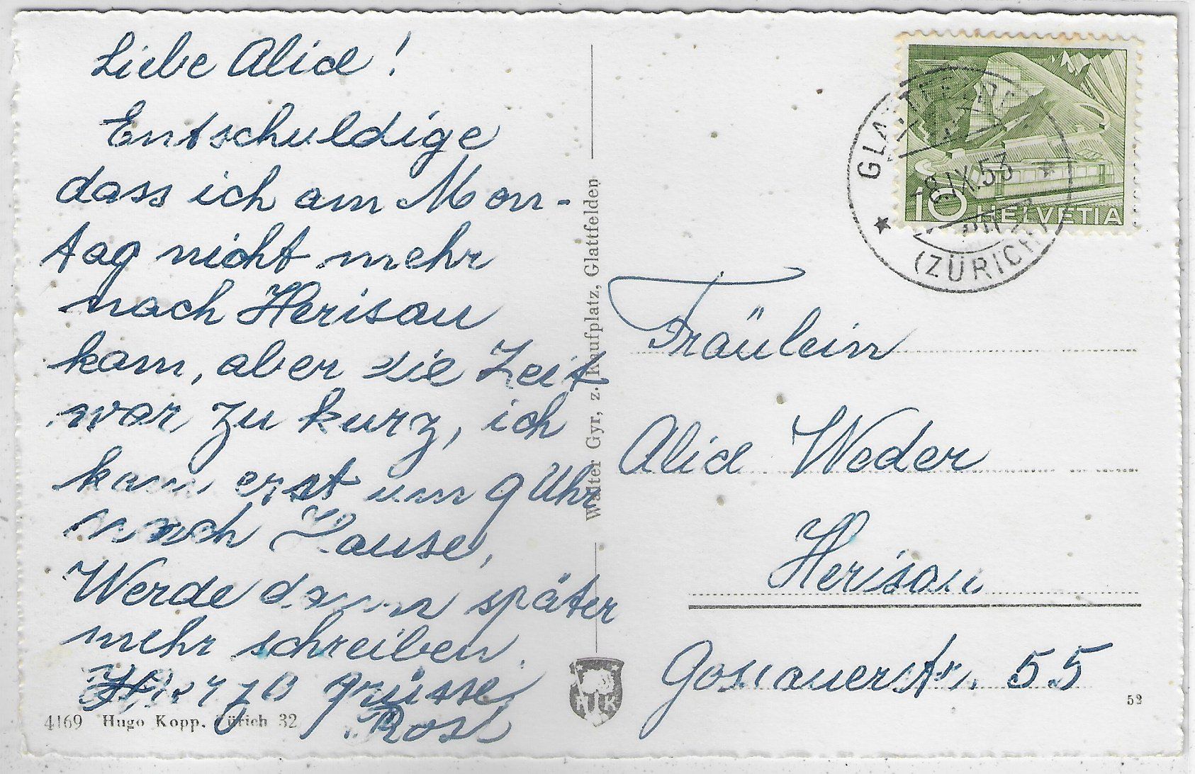 Cartoline postali: Glattfelden - Gottfried Keller Brunnen – Usato da Ettingen venduto da Kartenplanet 1