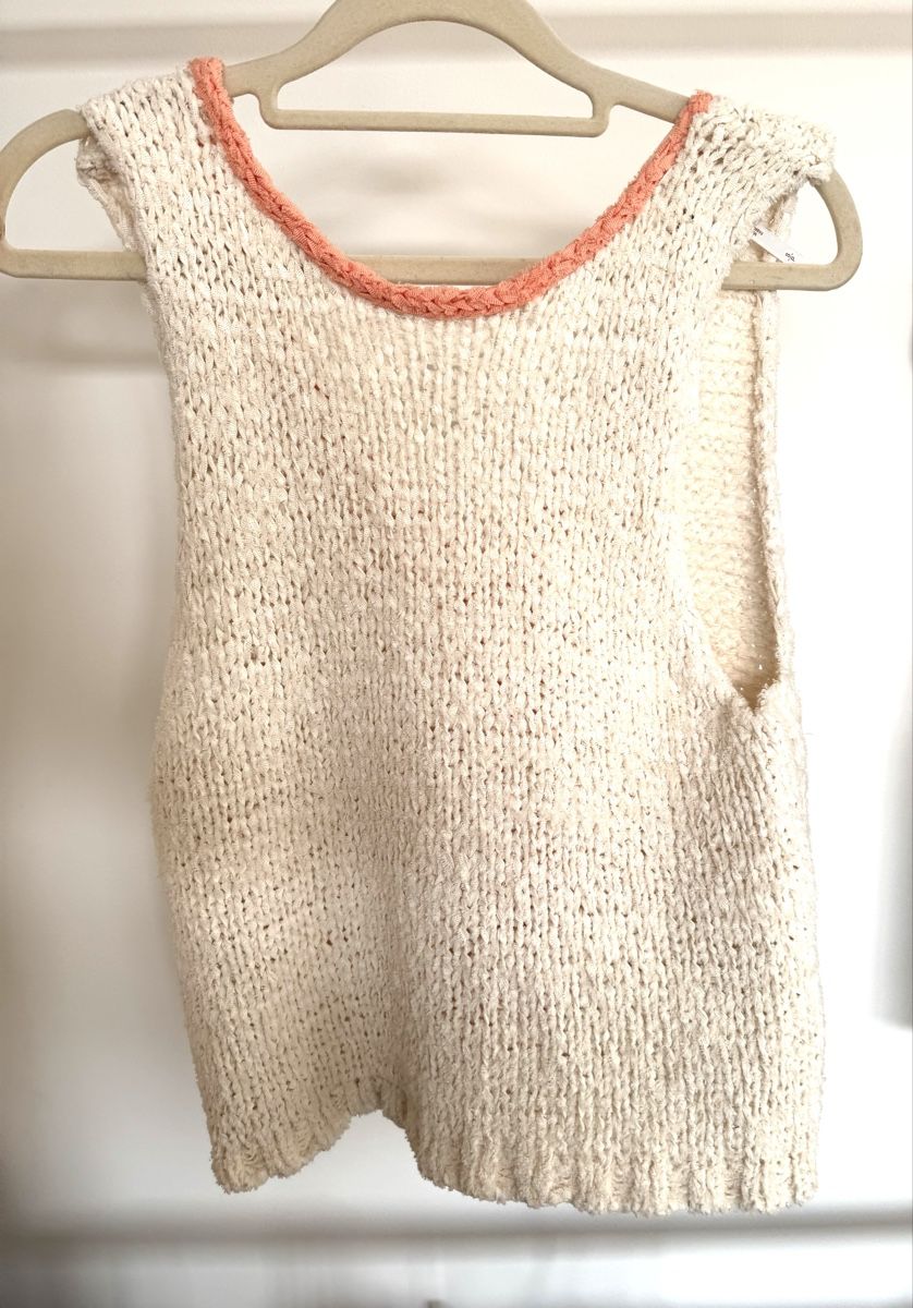 Top: Free People Cream knitted vest – Nuovo e nell'imballaggio originale da Zürich venduto da di_archive 3