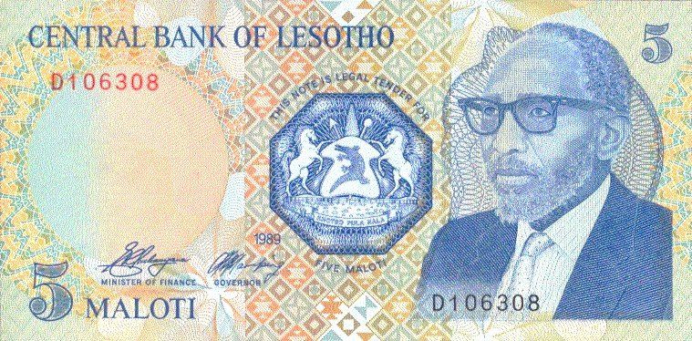 Banconote: Lesotho 5 Maloti 1989 P-10a UNC – Nuovo (secondo la descrizione) da Schliern b. Köniz venduto da pizzitaxi