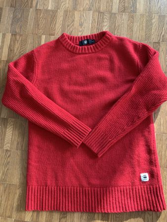 Raw lambswolle pullover rot