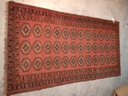 Turkmenischer Orientteppich, antik; handgeknüpft 112x205cm
