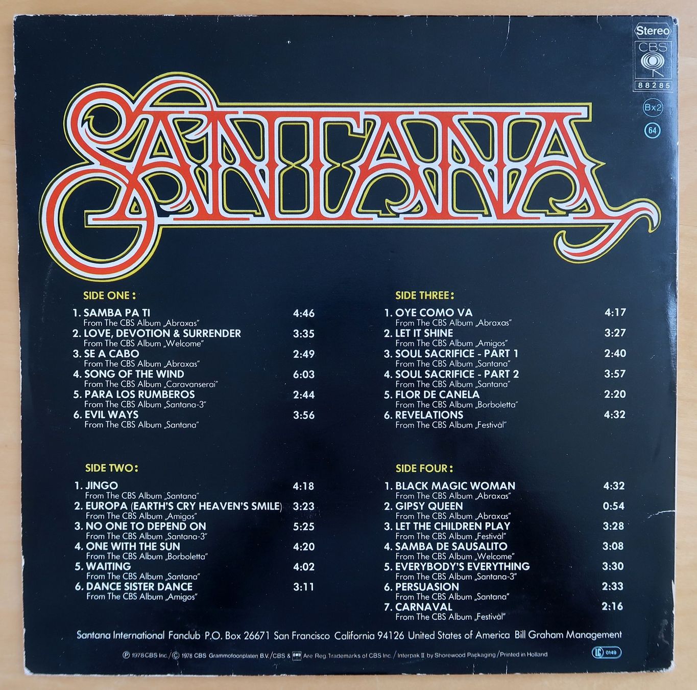 Dischi in vinile: SANTANA - 25 HITS (2 LP VG) – Usato da Hedingen venduto da Studers 2
