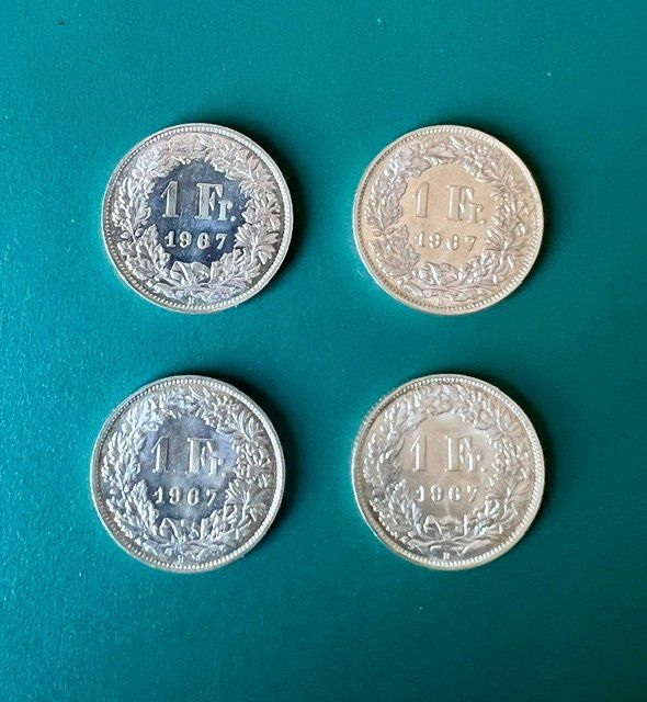 Tutti le monete: 1 Franken Silber 4 stuck 1967 – Usato da Vernier venduto da AES022