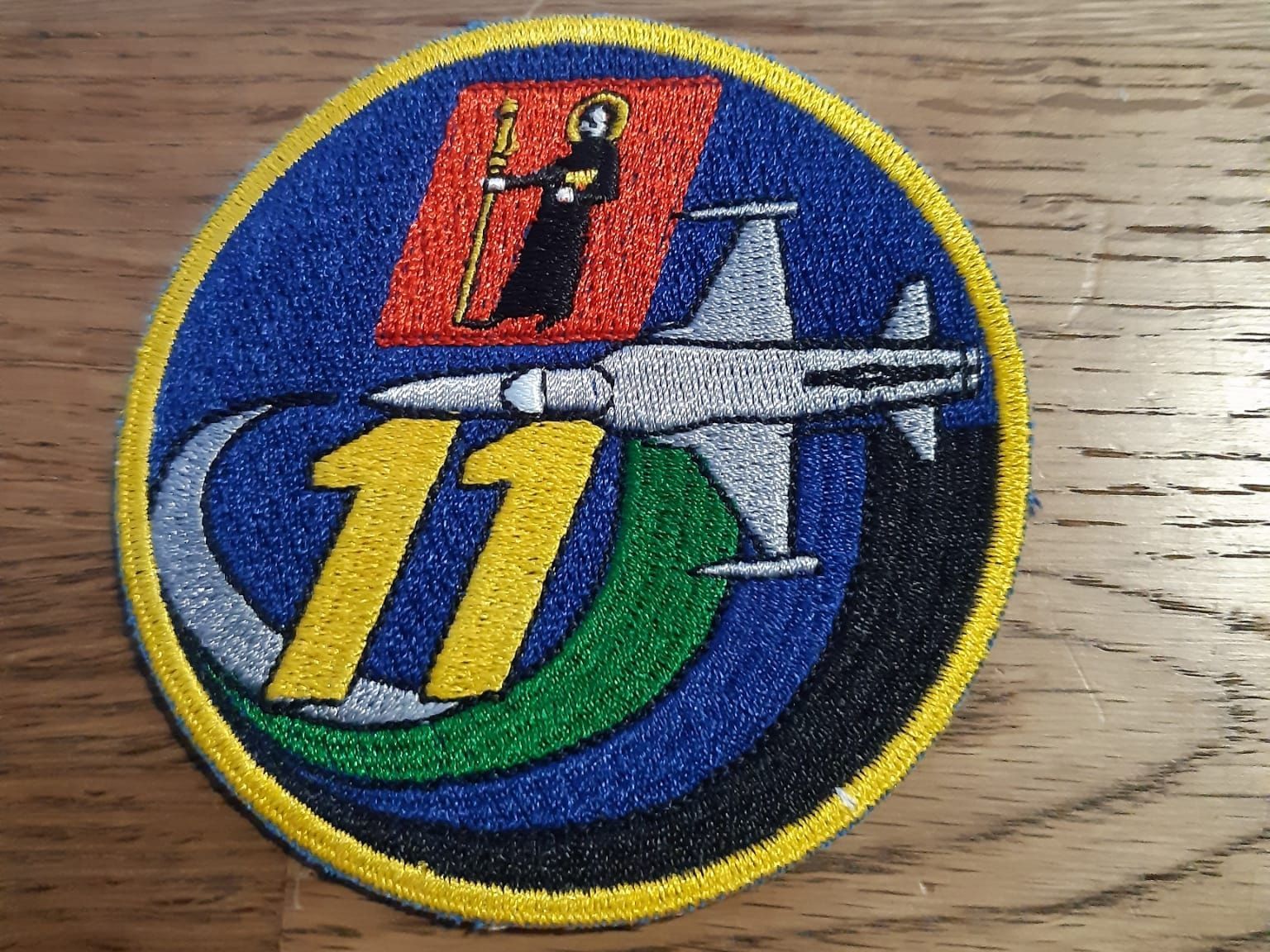 Schweizer Armee Plaketten & Abzeichen: Abzeichen/Patch Fliegerstaffel 11 Schweizer Luftwaffe F-5 – Neu und originalverpackt aus Derendingen von Nellino01