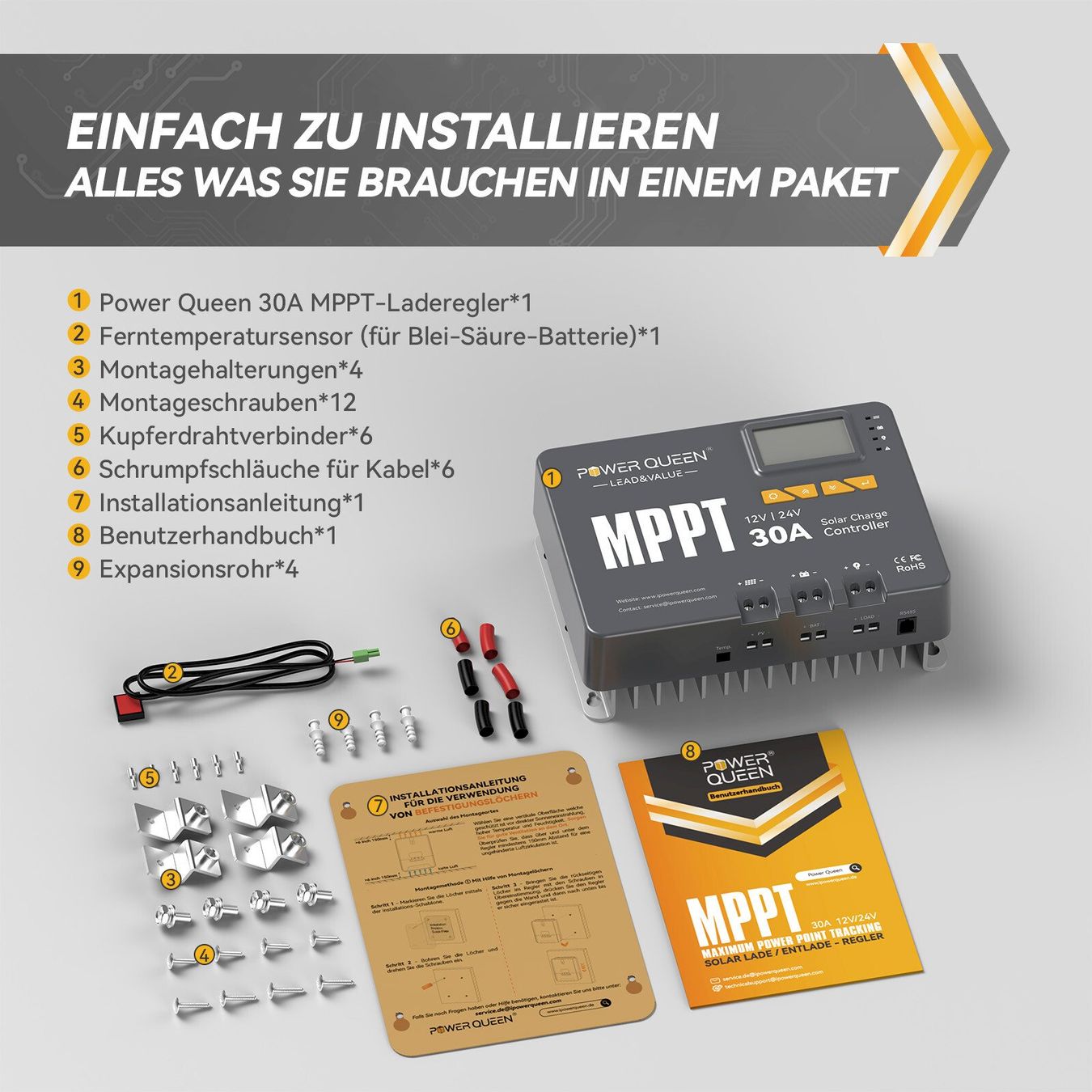 Dispositivi a energia solare: Power Queen MPPT 12/24V 30A – Nuovo e nell'imballaggio originale da Bottighofen venduto da zaap 4