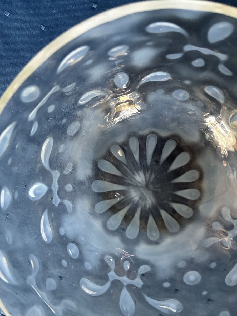 Bicchieri: Alte Glasschale mit Tropfenmuster – Usato da Dornach venduto da Rosengarten 3