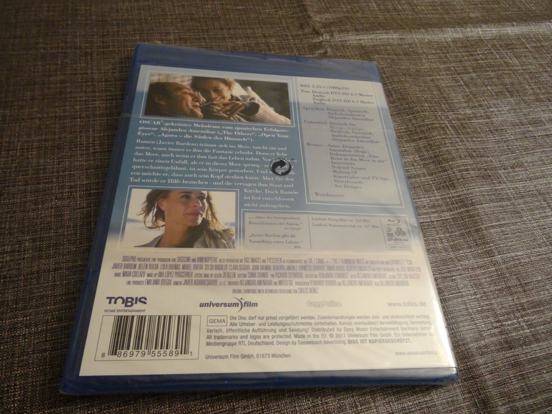 Alle DVDs: Das Meer in mir - Blu-ray - Javier Bardem - NEUWARE – Neu und originalverpackt aus Olten von Disc-Verkauf 1