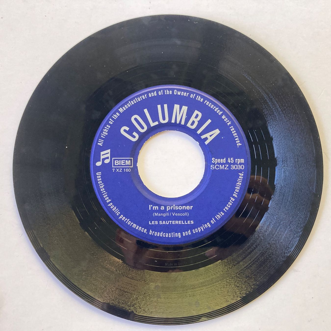 Dischi in vinile: LES SAUTERELLES, I`M A PRISONER, SINGLE, 1965, ROCK – Usato da Thun venduto da estrol 1