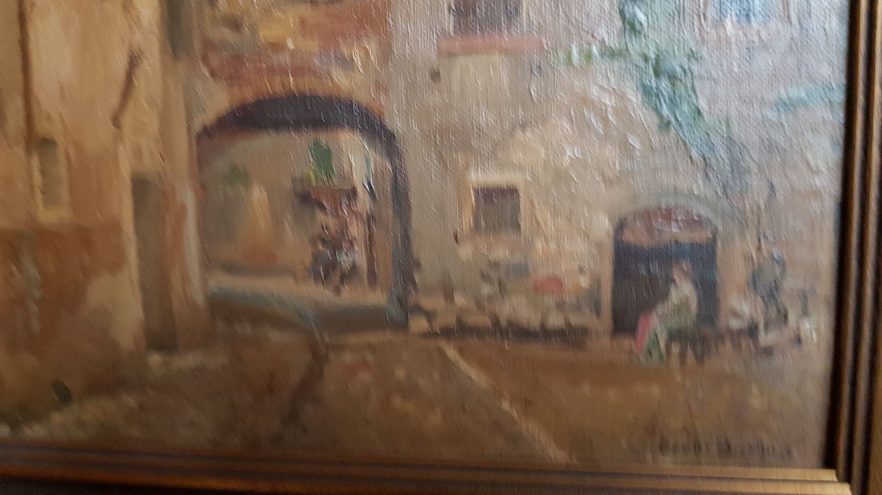Dipinti: beau tableau intérieur de village animé – Usato da Lausanne venduto da leneko