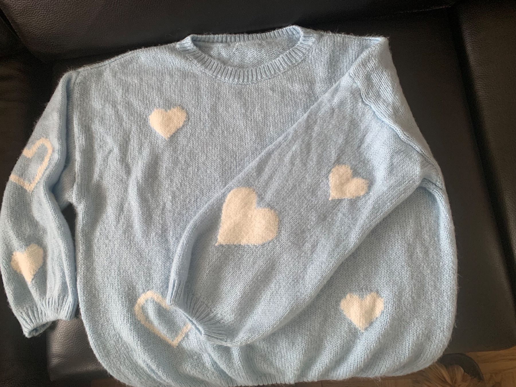 Maglioni & Felpe: Blauer Pullover mit weissen Herzen, Gr. L/XL – Usato da Heiden venduto da andraaa 1