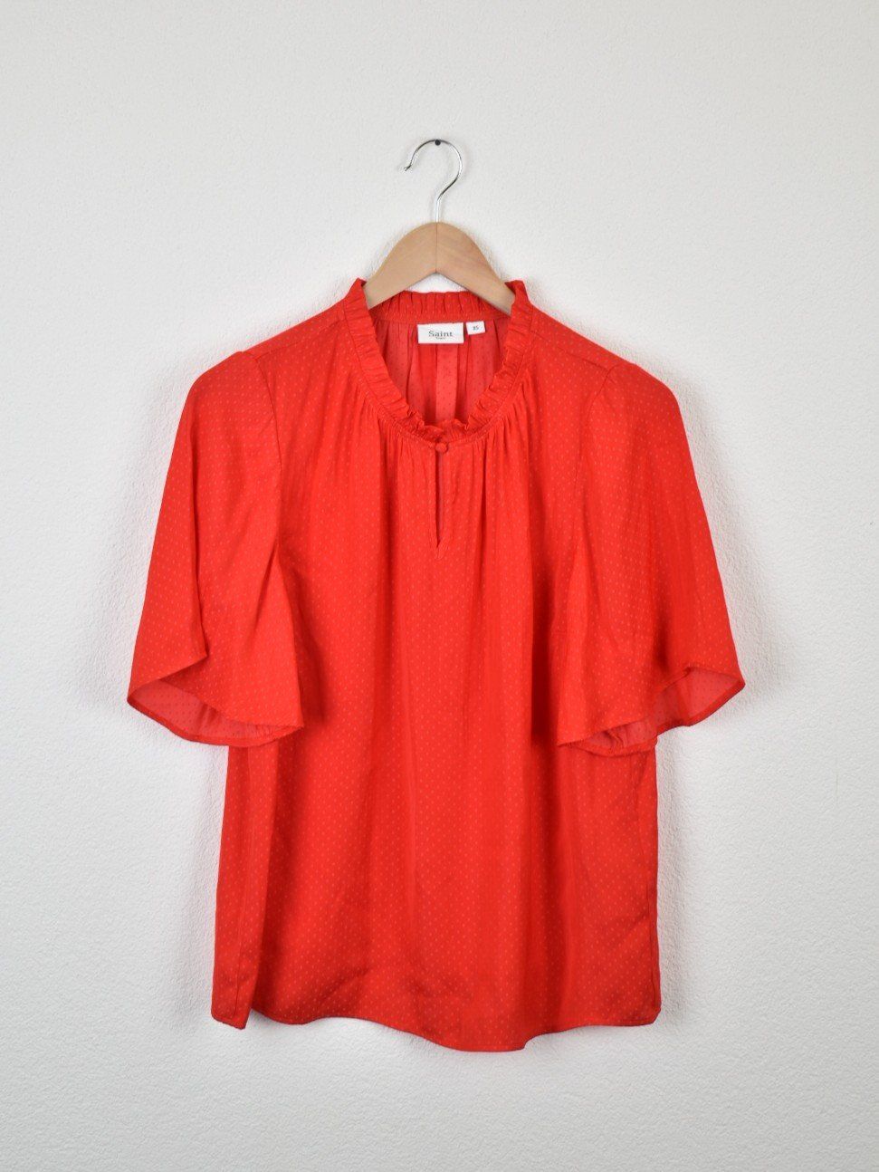 Blusen: Saint Tropez "Briana" Kurzarmbluse, rot, Gr.XS-S – Gebraucht aus Nürensdorf von 2ND_STORY