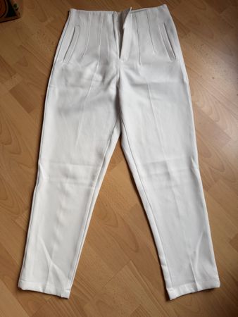Damen Stoffhose weiss mit hohem Bund guter Zustand