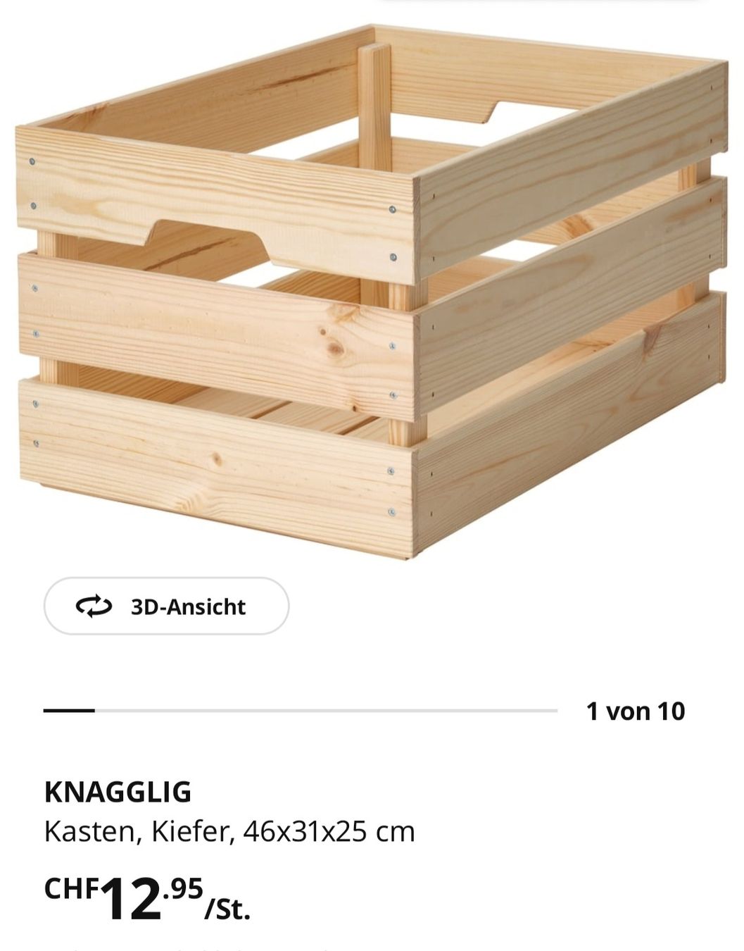 Casse di trasporto: Holzkisten "KNAGGLIG" von IKEA – Usato da Gerlafingen venduto da SiM_sch 2