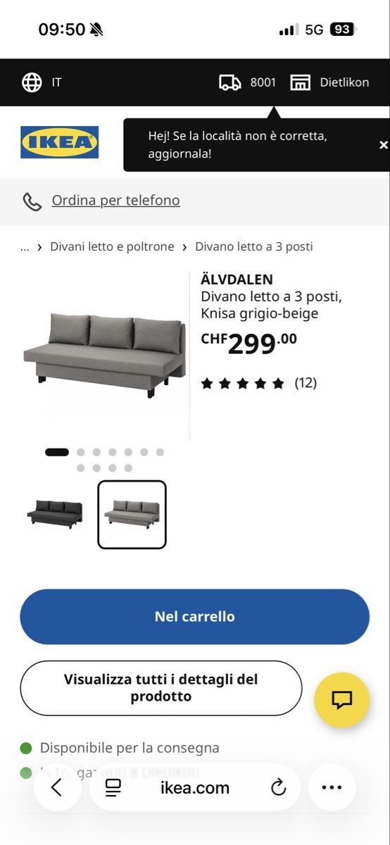 Divani: Divano letto IKEA – Usato da Lumino venduto da mat_9fdf 3