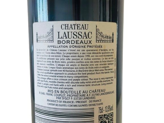 Vins: Ch.Laussac Bordeaux 2014 (75cl) – Neuf (Voir description) à Genève par Bazarare 1