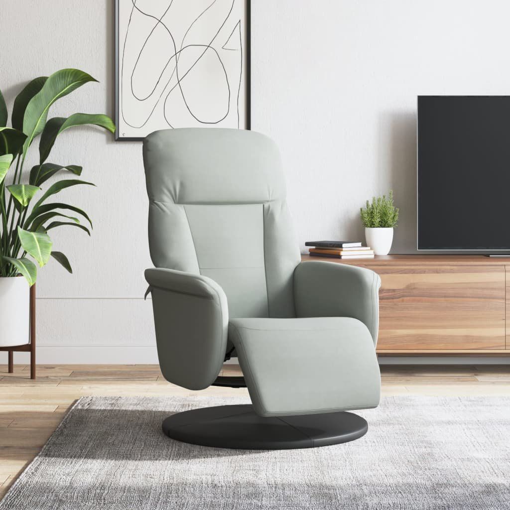 Poltrone: Relaxsessel mit Fußteil Hellgrau Samt – Nuovo e nell'imballaggio originale da Zug venduto da Cheap-Shop