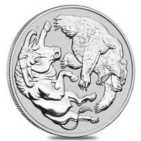 Australien 1 Oz / Unze Silber Stier und Bär 2020 Perth Mint