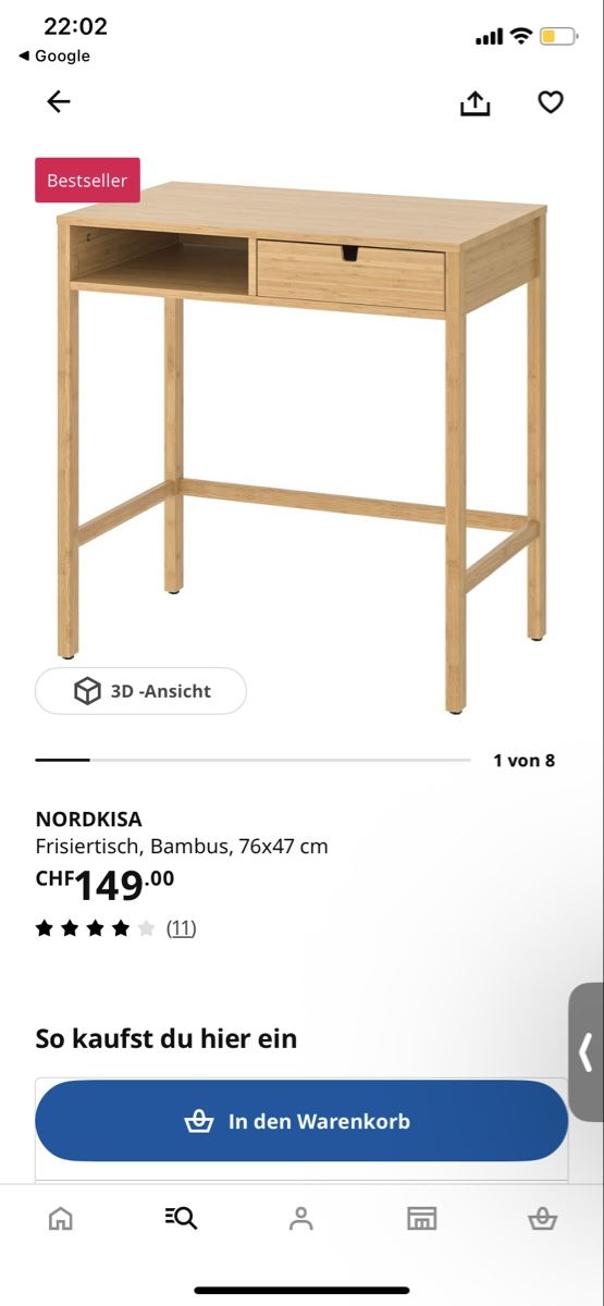Ikea Scrivanie: Bambus Ikea Schreibtisch  – Usato da Basel venduto da car_k9sg