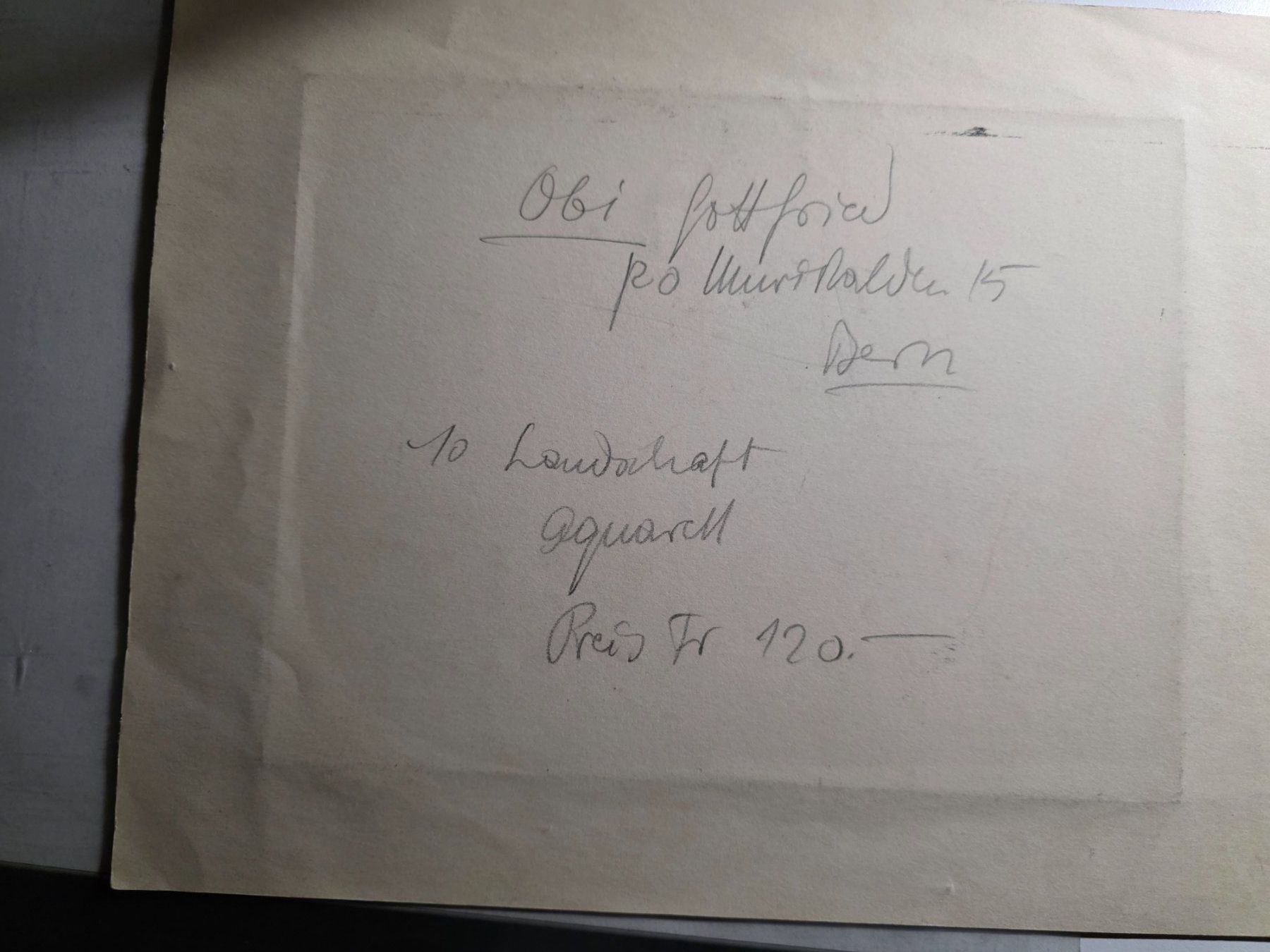 Dipinti: Obi Gottfried - Aquarell Gemälde Bild - 1931 – Usato da Walterswil BE venduto da Lonitti 5