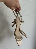 Sandalette beige Strass mit Absatz Grösse 38