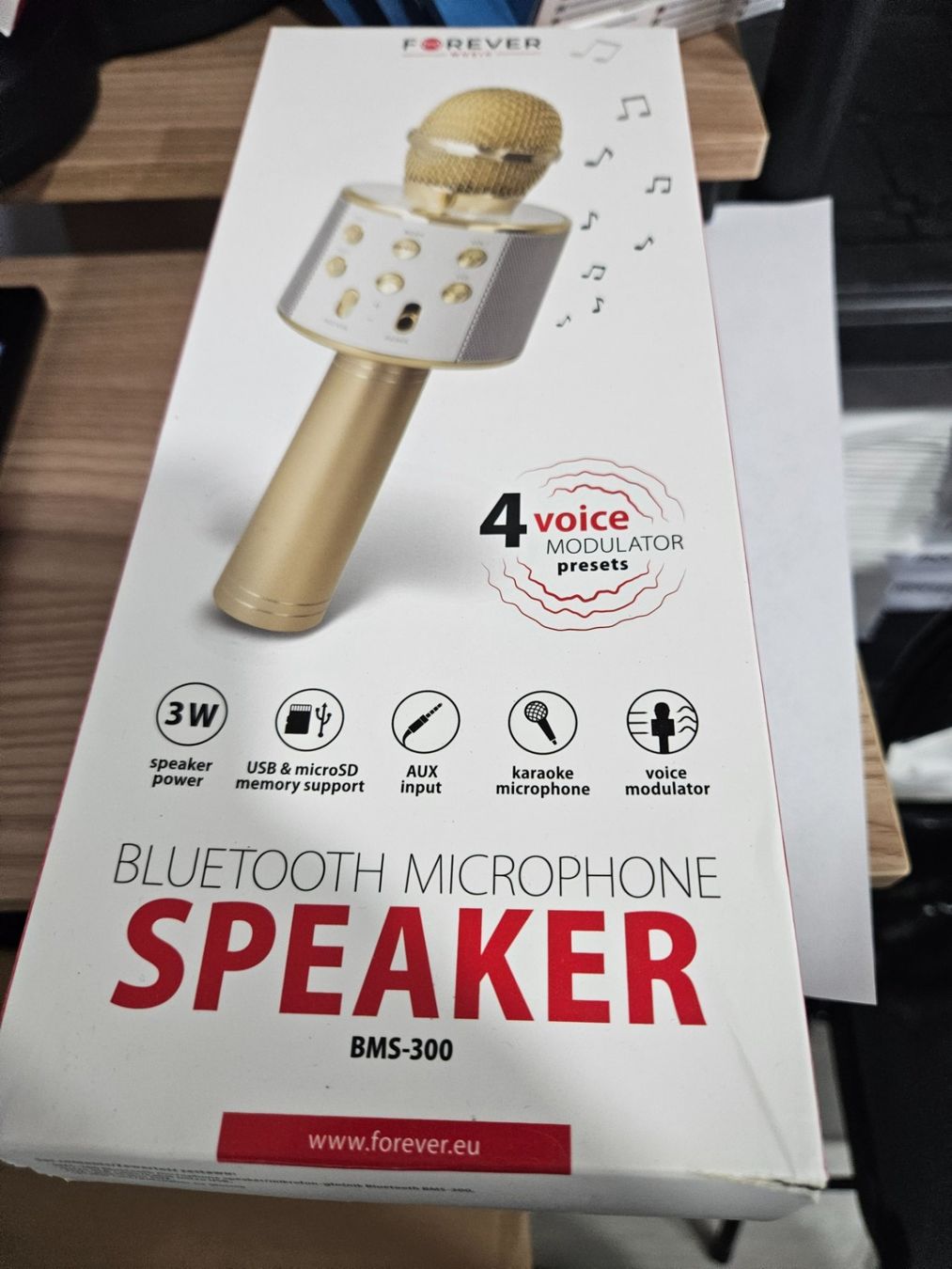 Microfoni: Microphone Karaoke bluetooth haut parleur Gold Or – Nuovo e nell'imballaggio originale da Valentigney venduto da OrigineProd