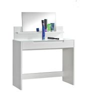 Coiffeuse blanche avec miroir et tiroir
