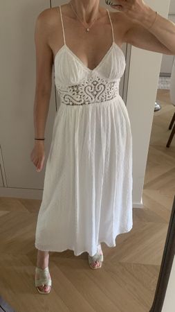 ZARA 100% cotton bohemian white dress S/36